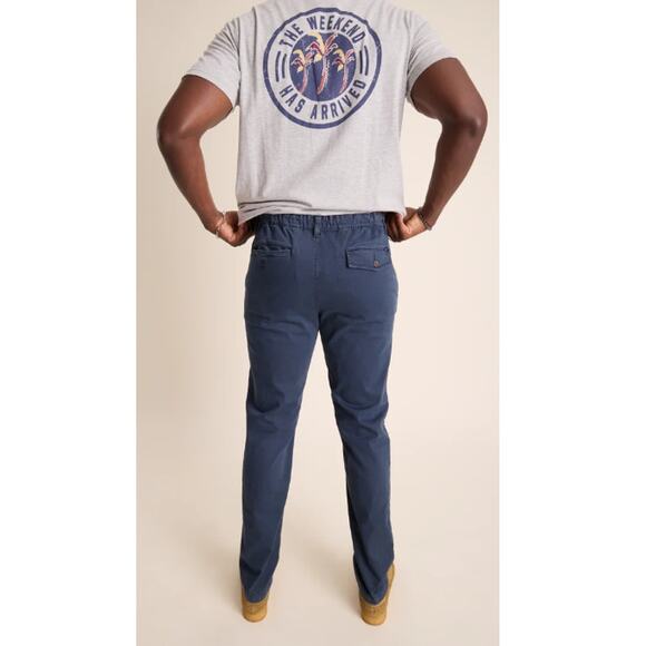 Chubbies Navy The Classic Blues 32" Original Stretch Twill Pants Size L - Picture 2 of 11